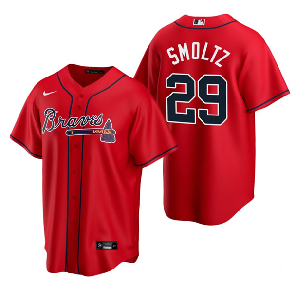 Men's Atlanta Braves #29 John Smoltz Red Cool Base Stitched Baseball Jersey Men's Atlanta Braves #29 John Smoltz Red Cool Base Stitched Baseball Jersey